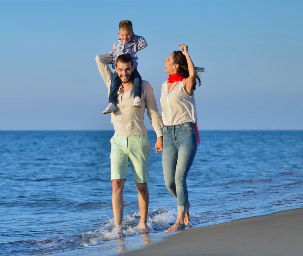 Familie på stranden